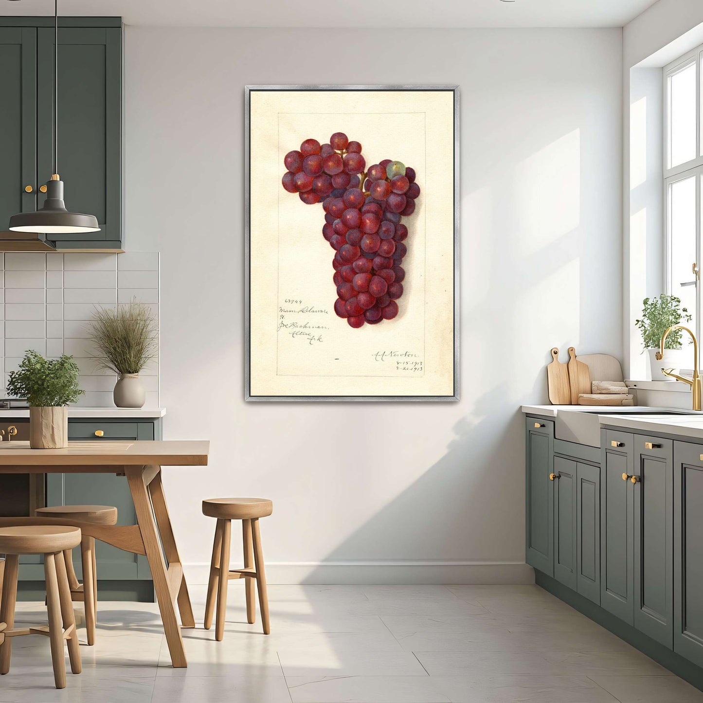 Watercolor painting of grapes by Amanda Almira Newton