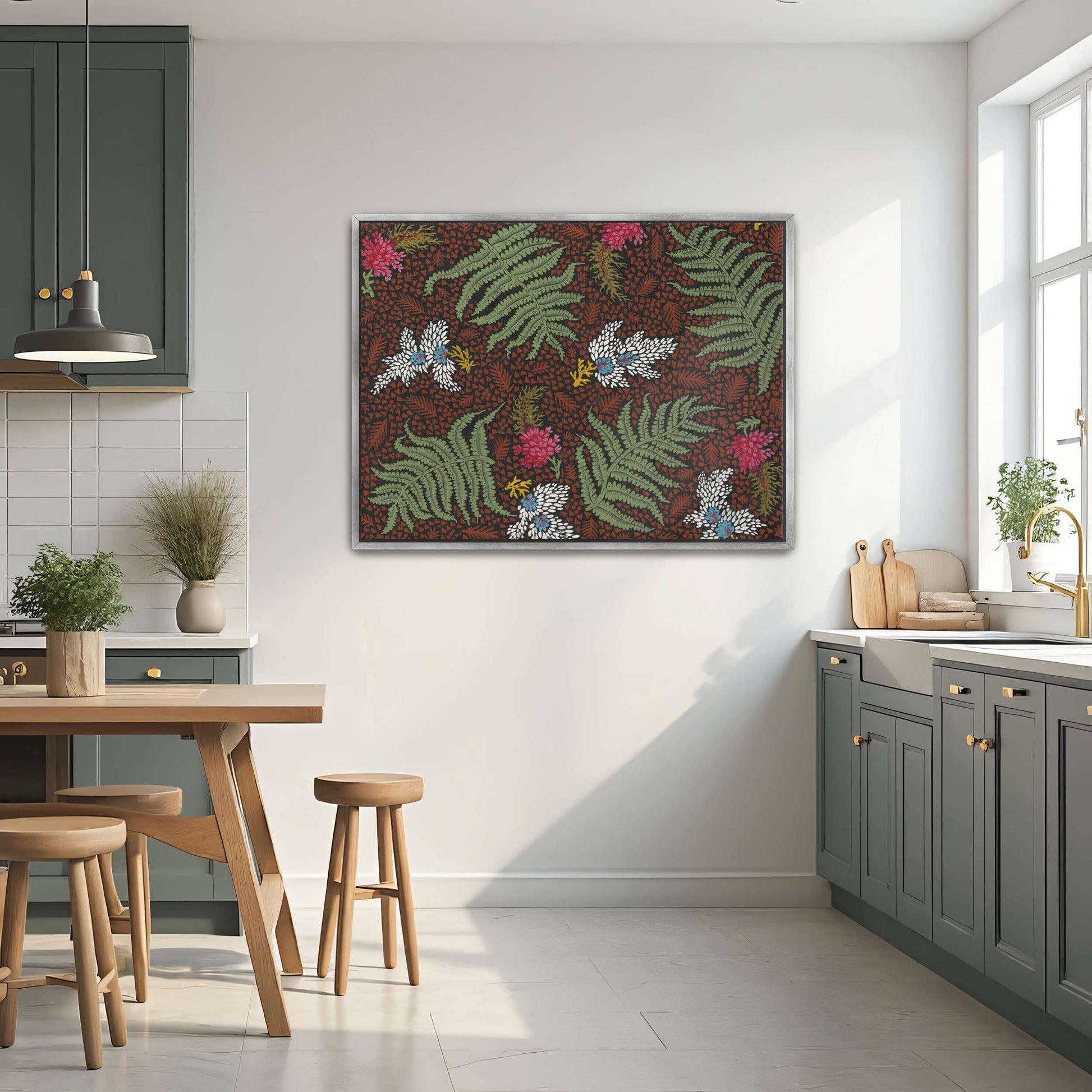 Fern and flower textile design by Yara Rabibzad