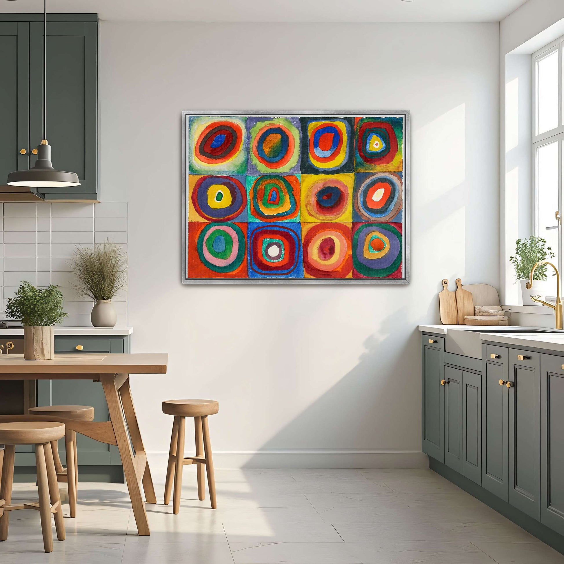 Abstract painting with concentric circles by Wassily Kandinsky