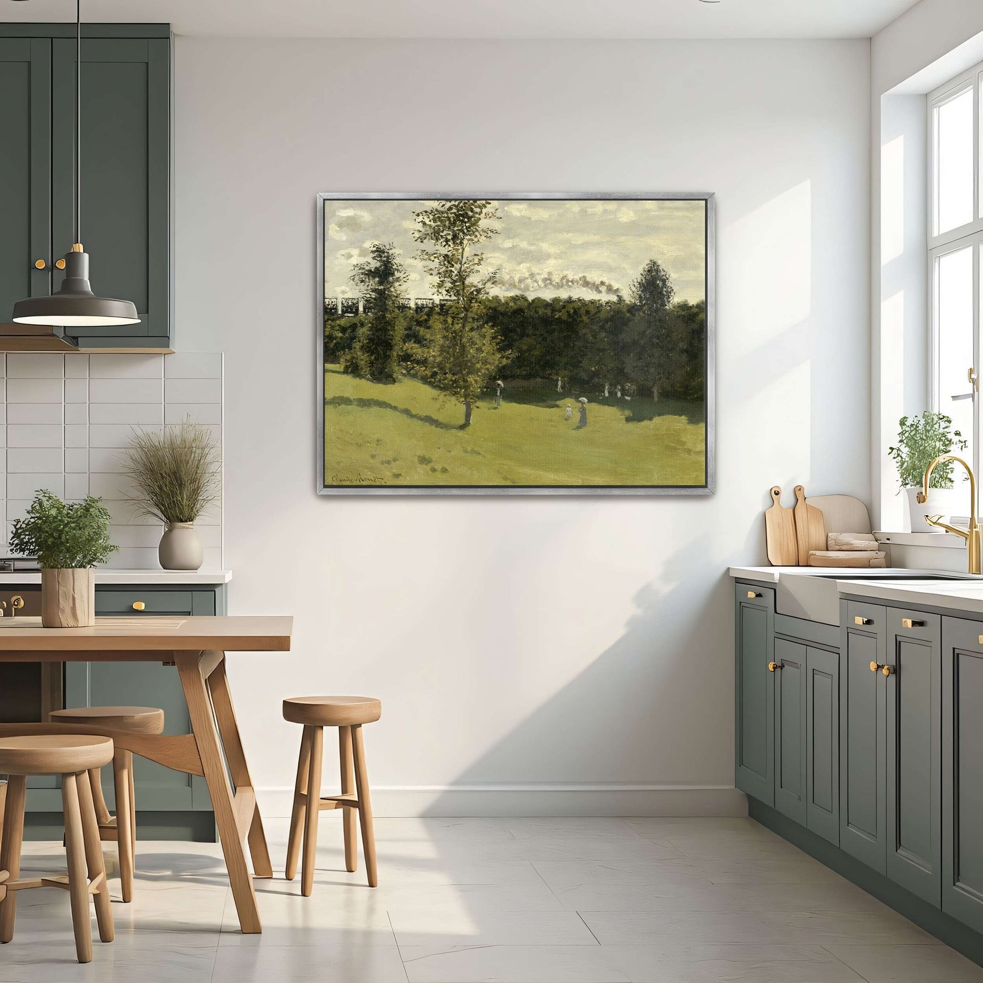 Train In The Countryside, Impressionist Landscape By Claude Monet
