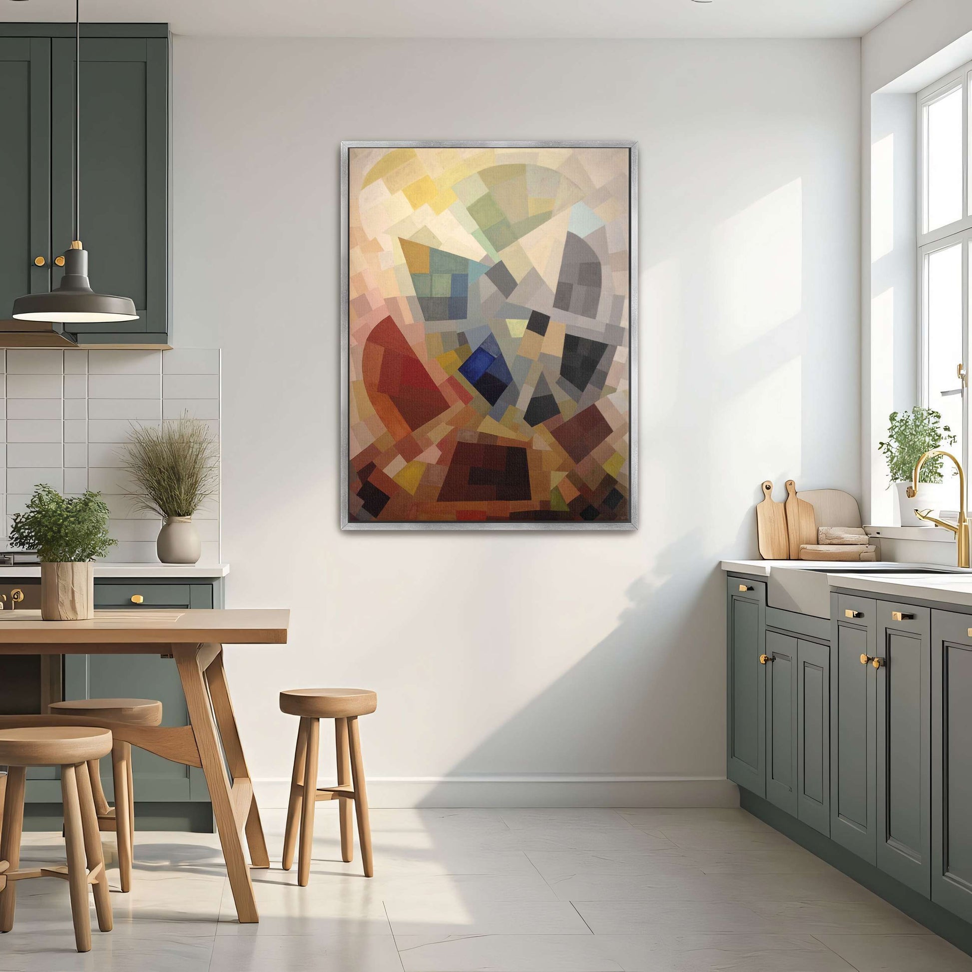 Abstract geometric art with various colors by Otto Freundlich