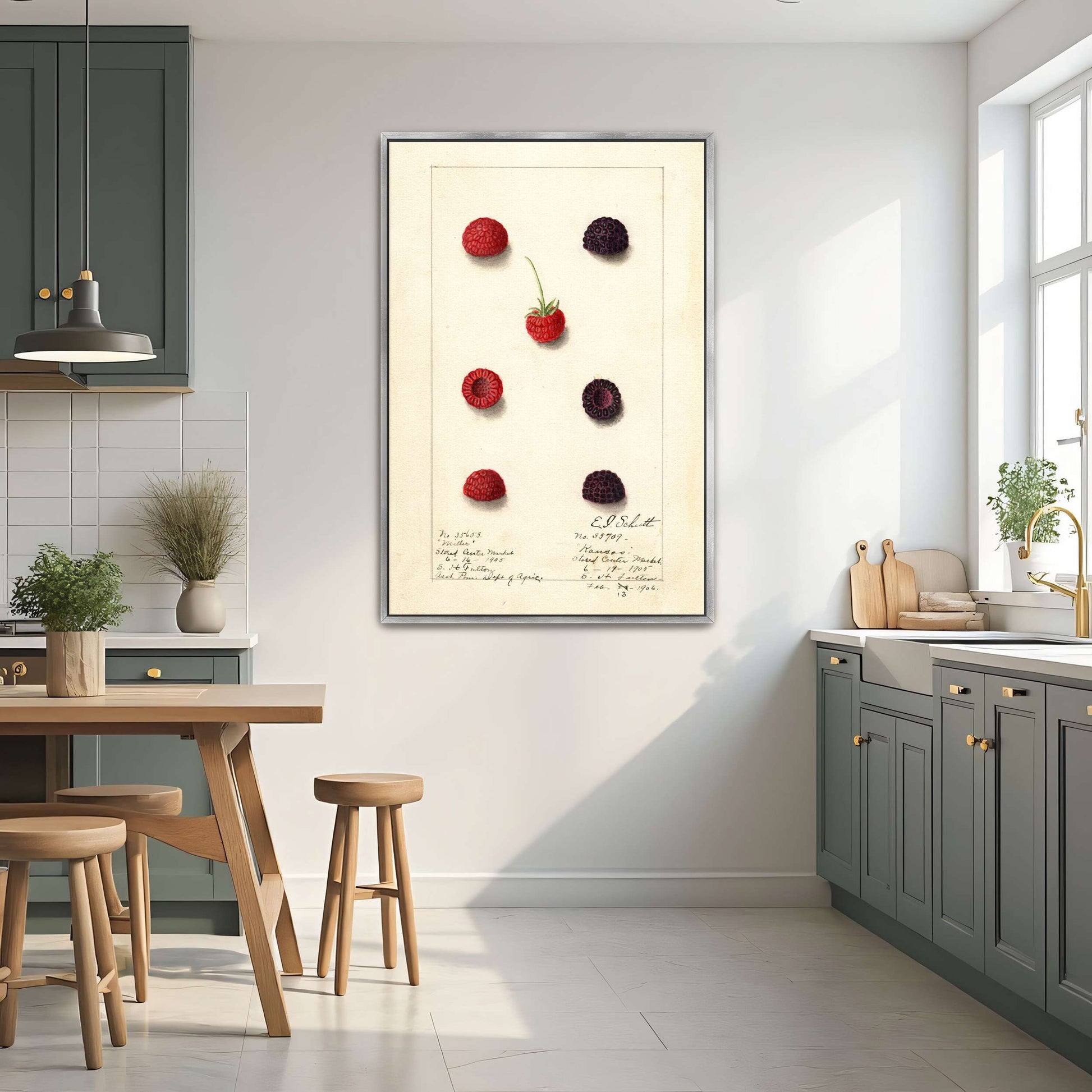 Watercolor painting of raspberries by Yara Rabibzad