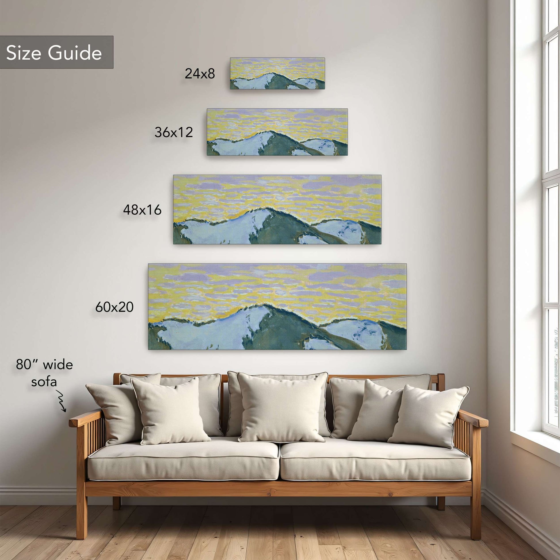 Snowy mountain peaks at dusk by Koloman Moser