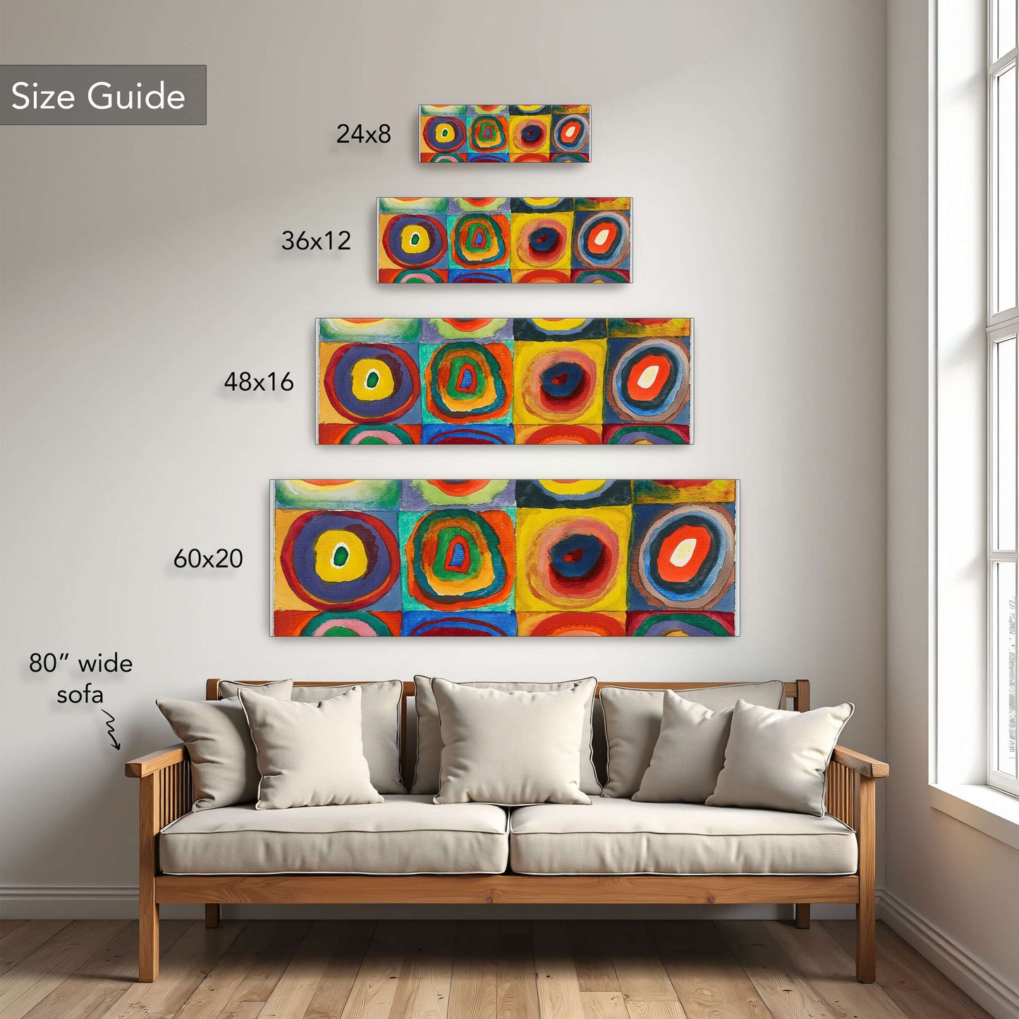 Abstract painting with concentric circles by Wassily Kandinsky