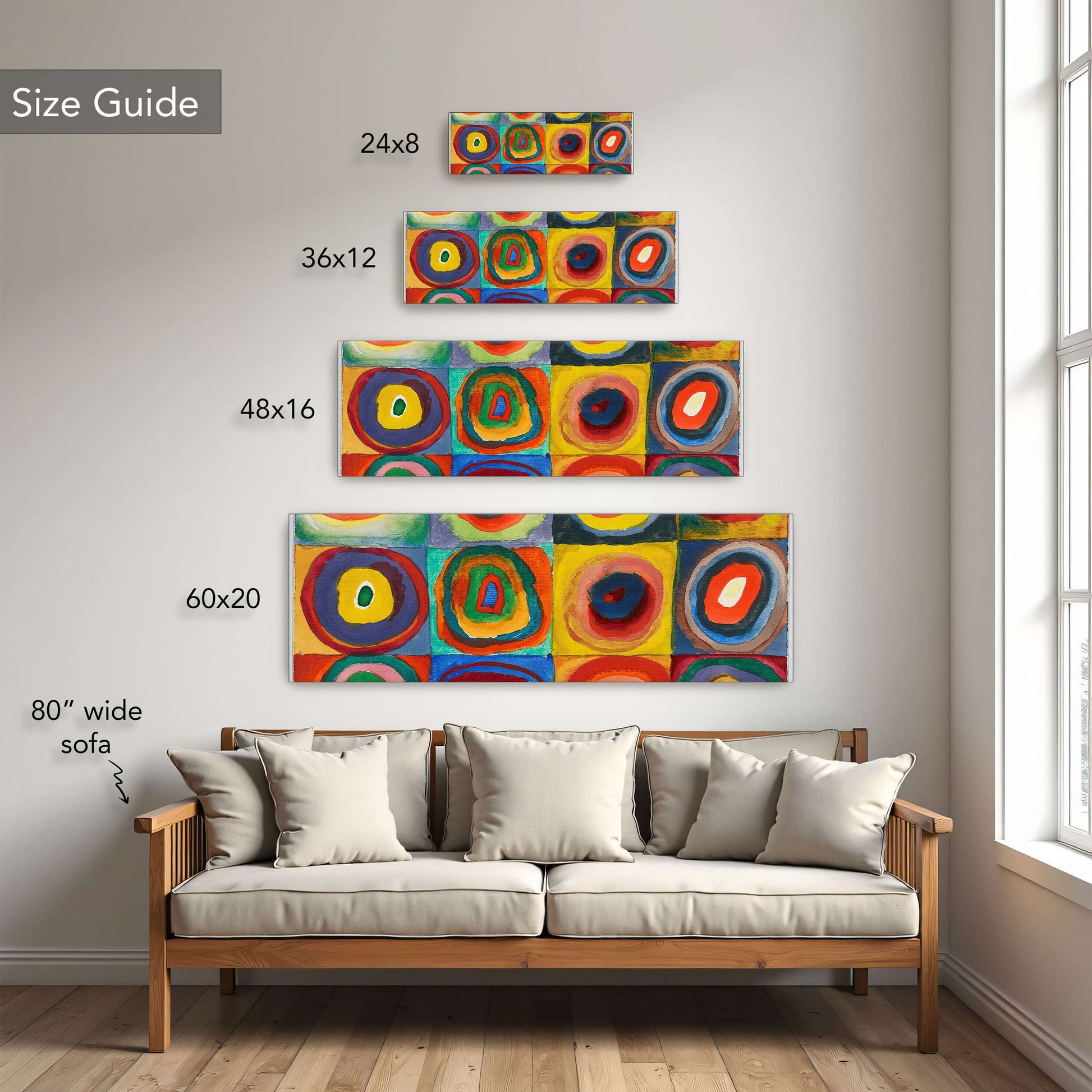 Abstract painting with concentric circles by Wassily Kandinsky