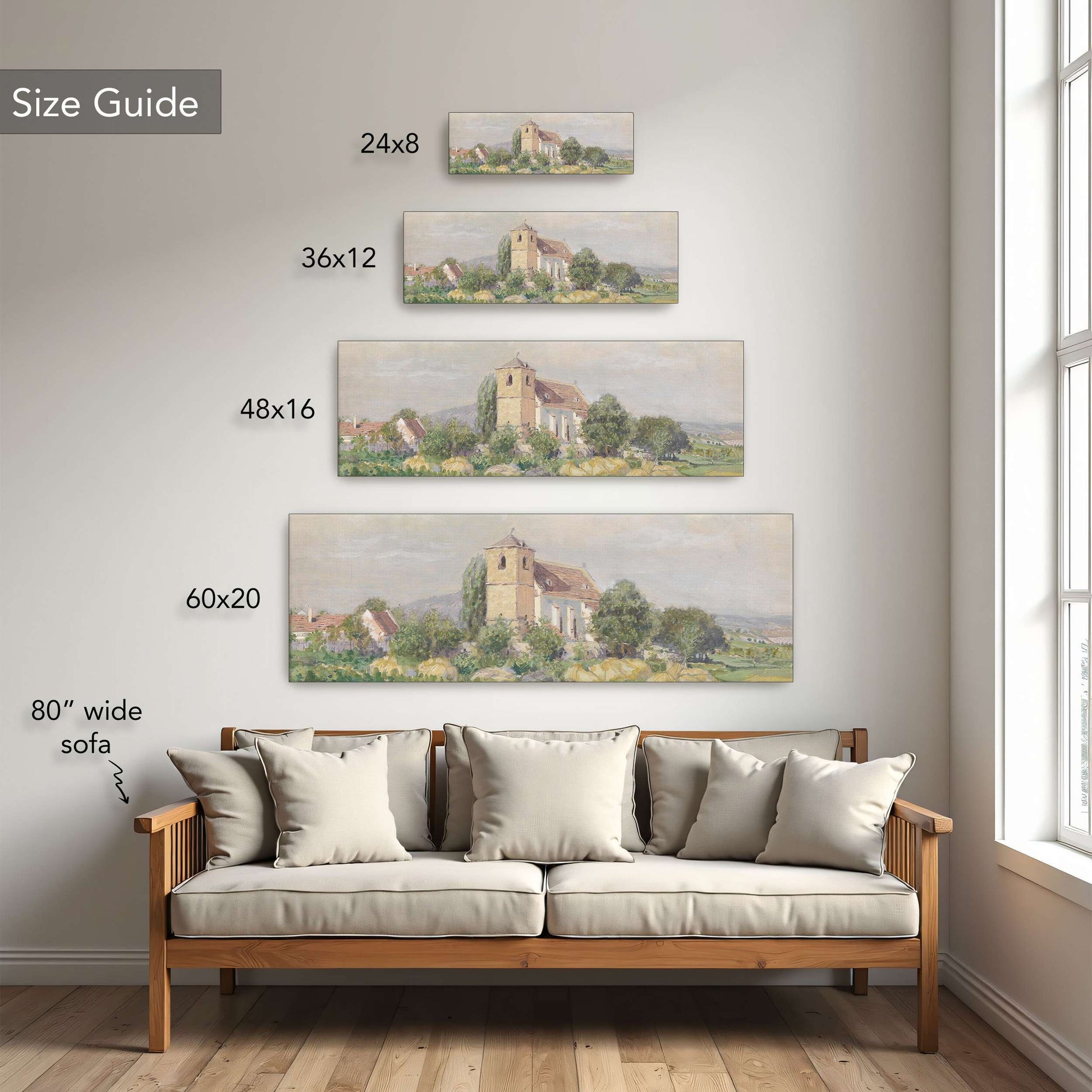 Church and cows in a field by Eugen Jettel