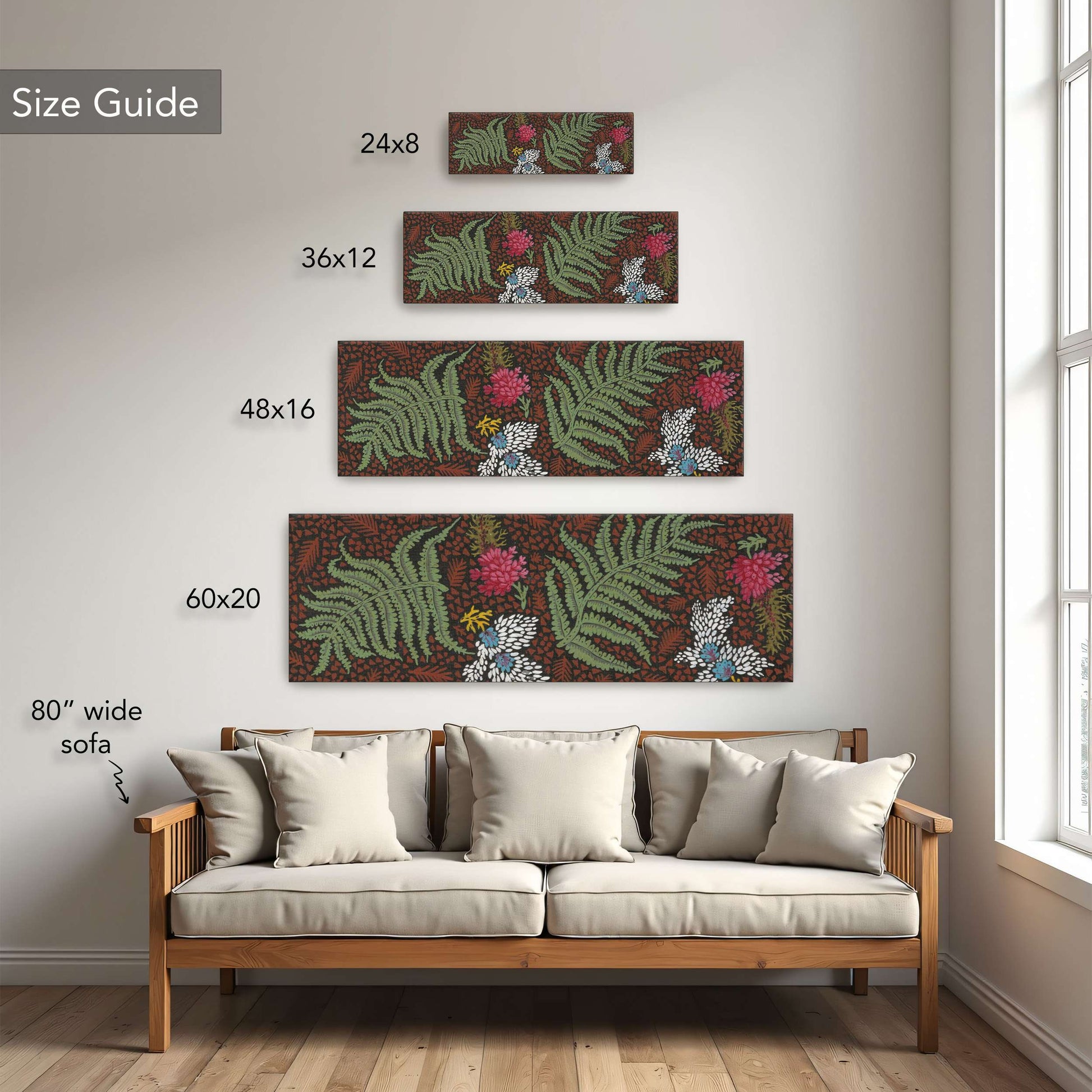 Fern and flower textile design by Yara Rabibzad