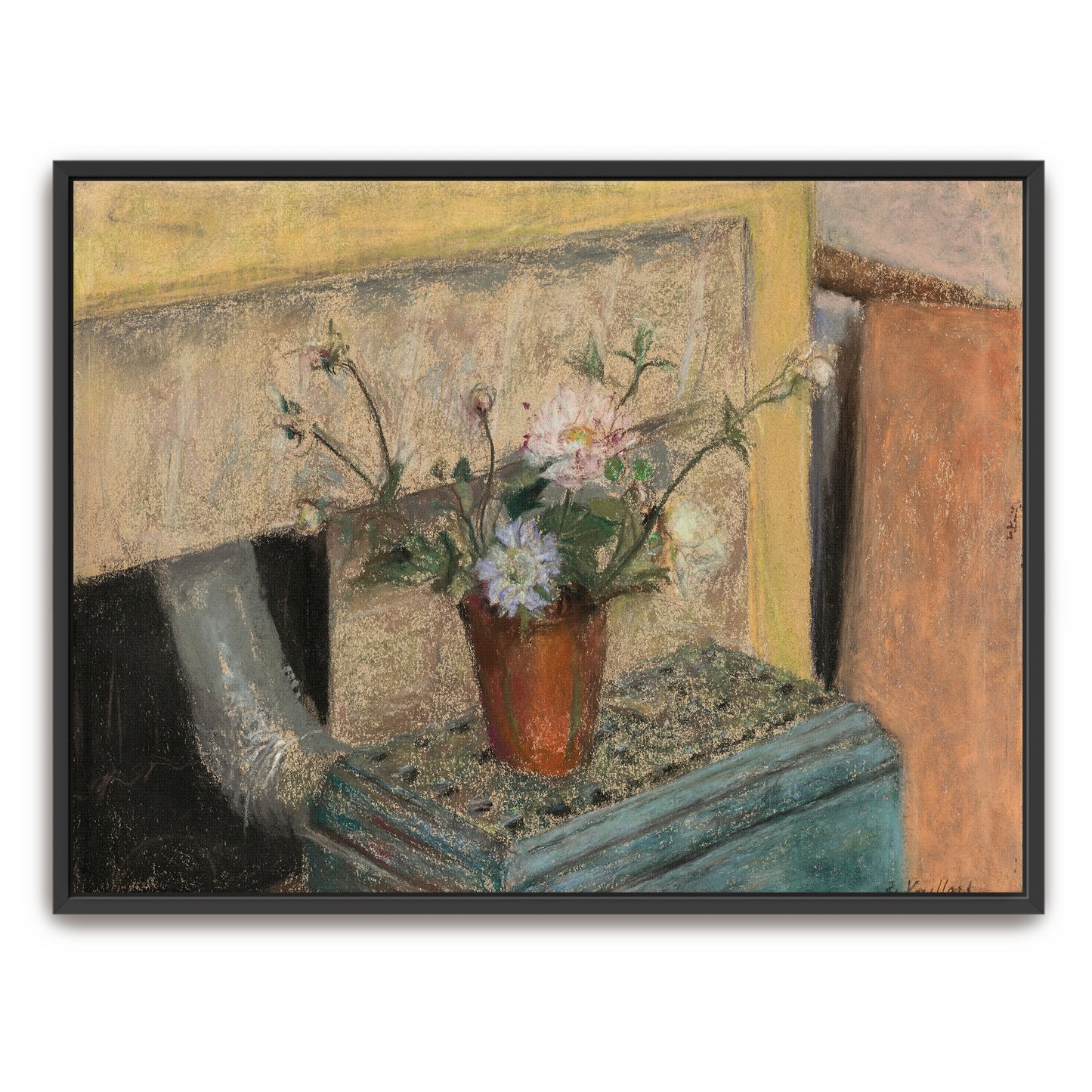 Pastel Flowers In A Pot On A Table By Édouard Vuillard