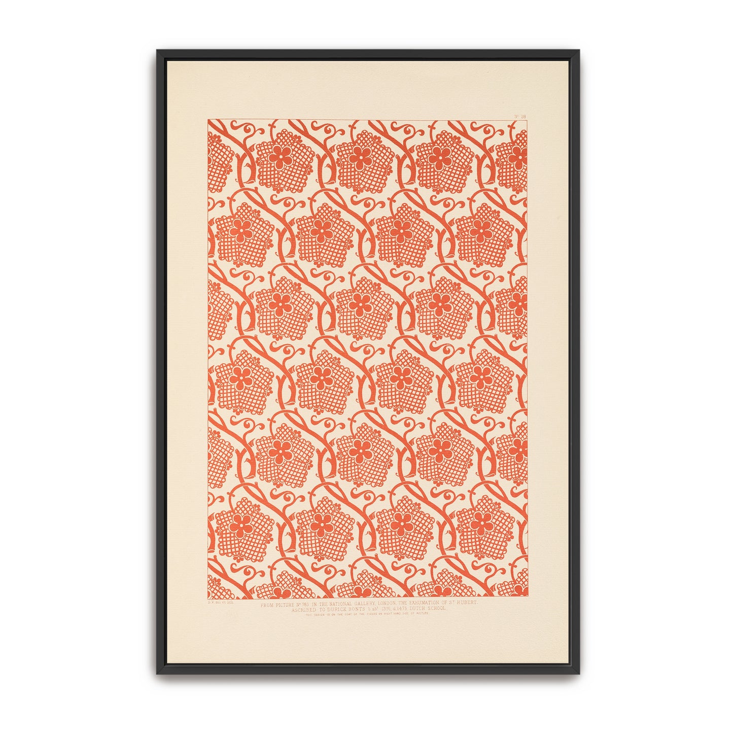 Orange Floral Pattern On White Background By Sydney Vacher