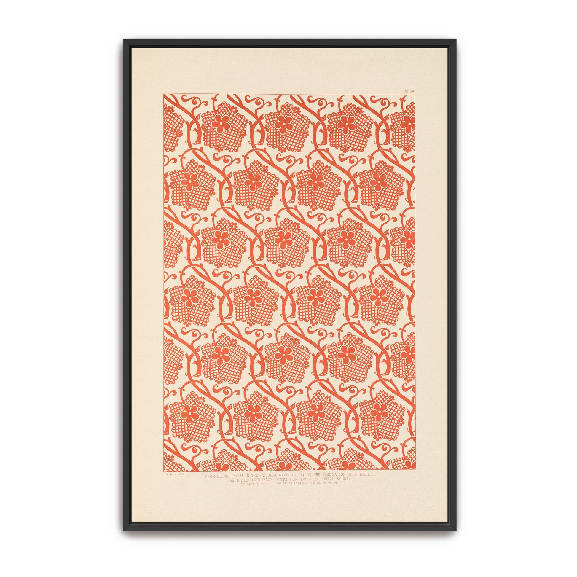 Orange Floral Pattern On White Background By Sydney Vacher