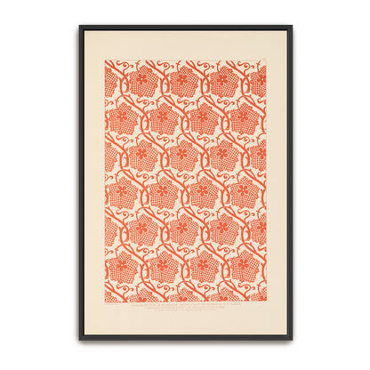 Orange Floral Pattern On White Background By Sydney Vacher