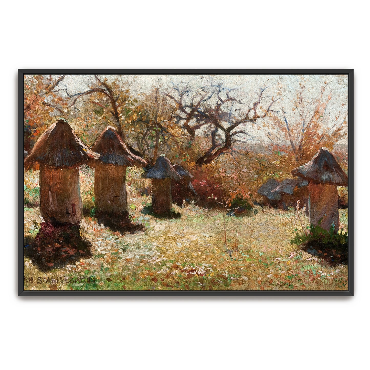 Beehives In Autumn Landscape By Jan Stanislawski