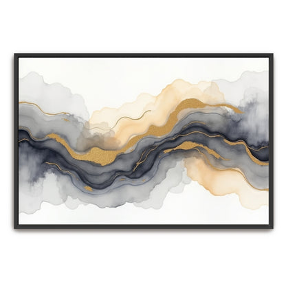 Abstract Watercolor With Golden Accents By Yara Rabibzad