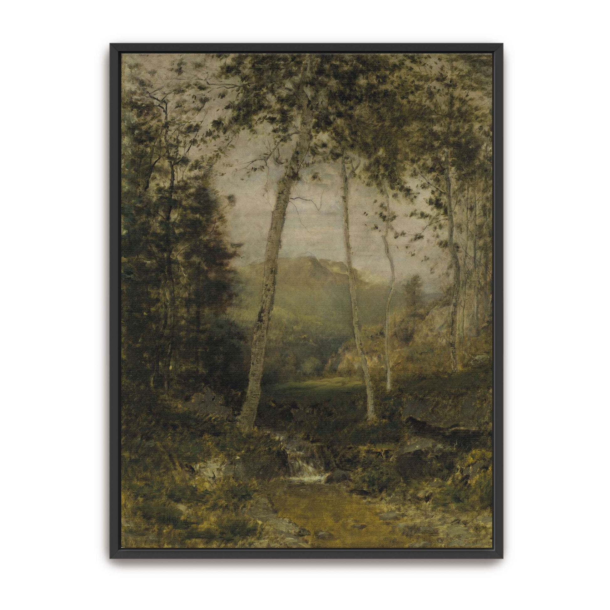 Forest scene with a stream by Alexander Helwig Wyant