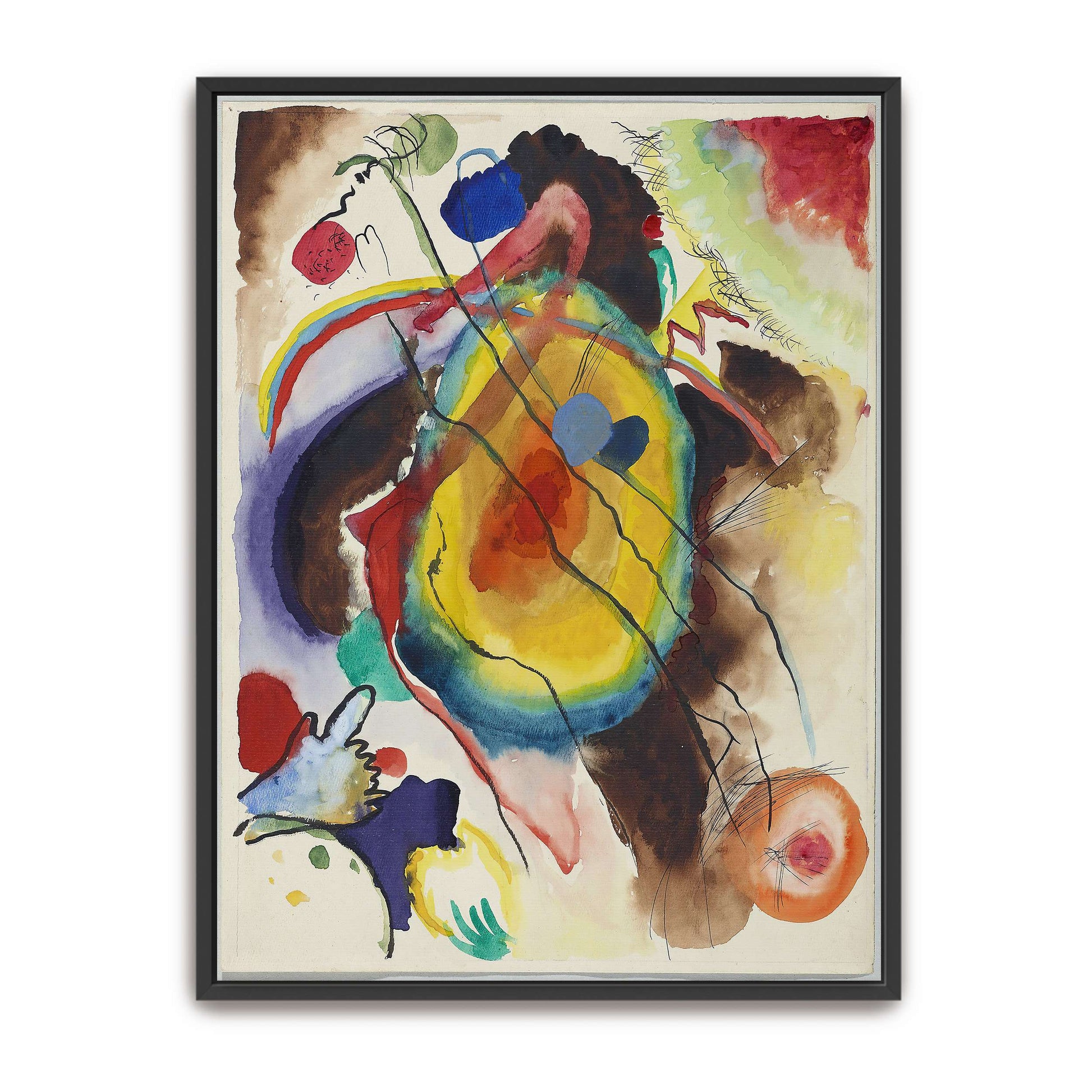 Abstract watercolor painting with circles by Wassily Kandinsky