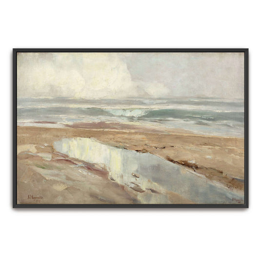 Seascape with a sandy beach by Karl Hagemeister