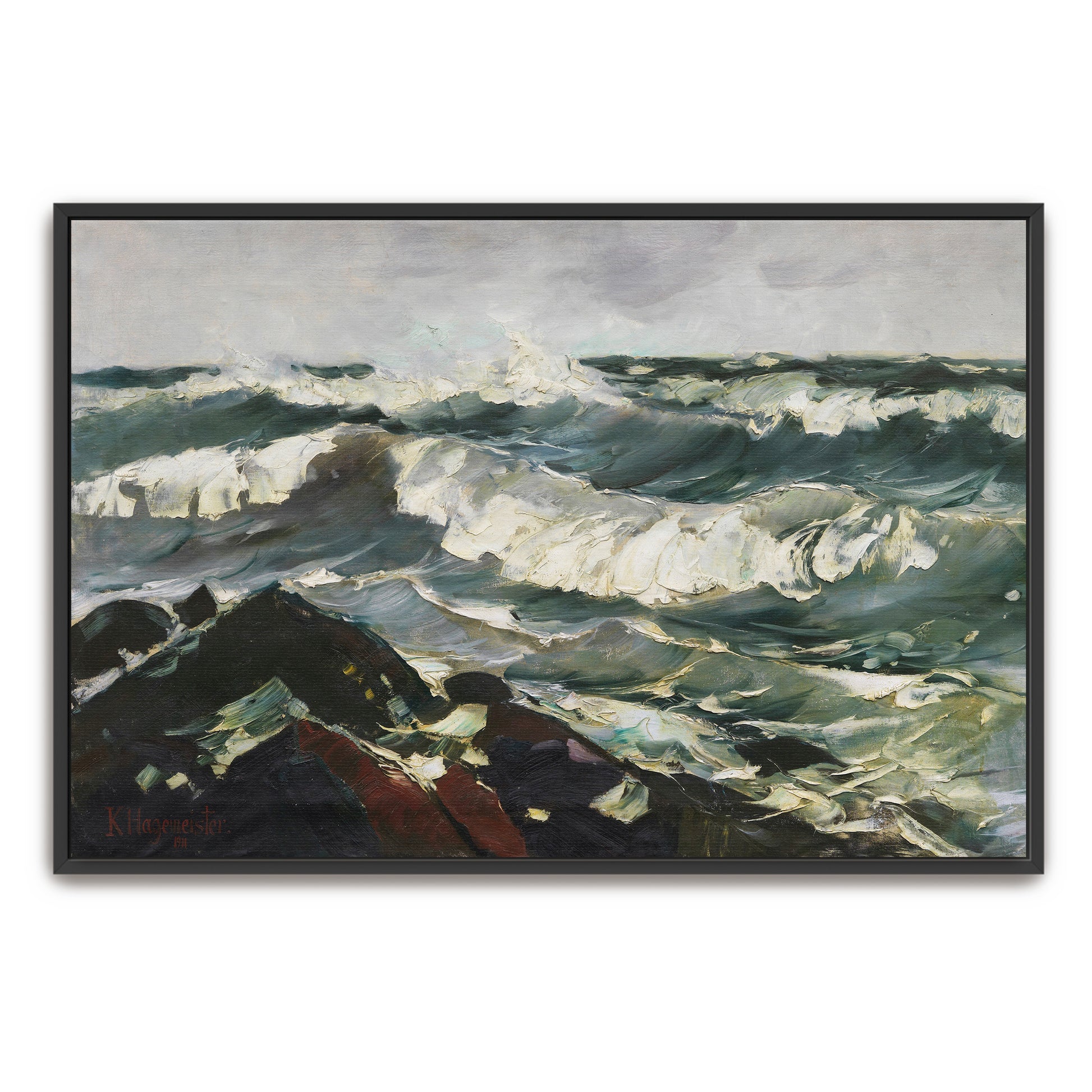 Stormy Sea With White Crested Waves By Karl Hagemeister