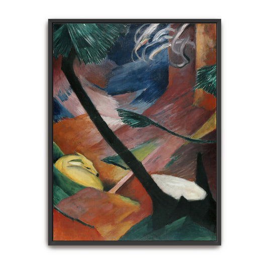 Abstract Forest Scene With Yellow Animal By Franz Marc