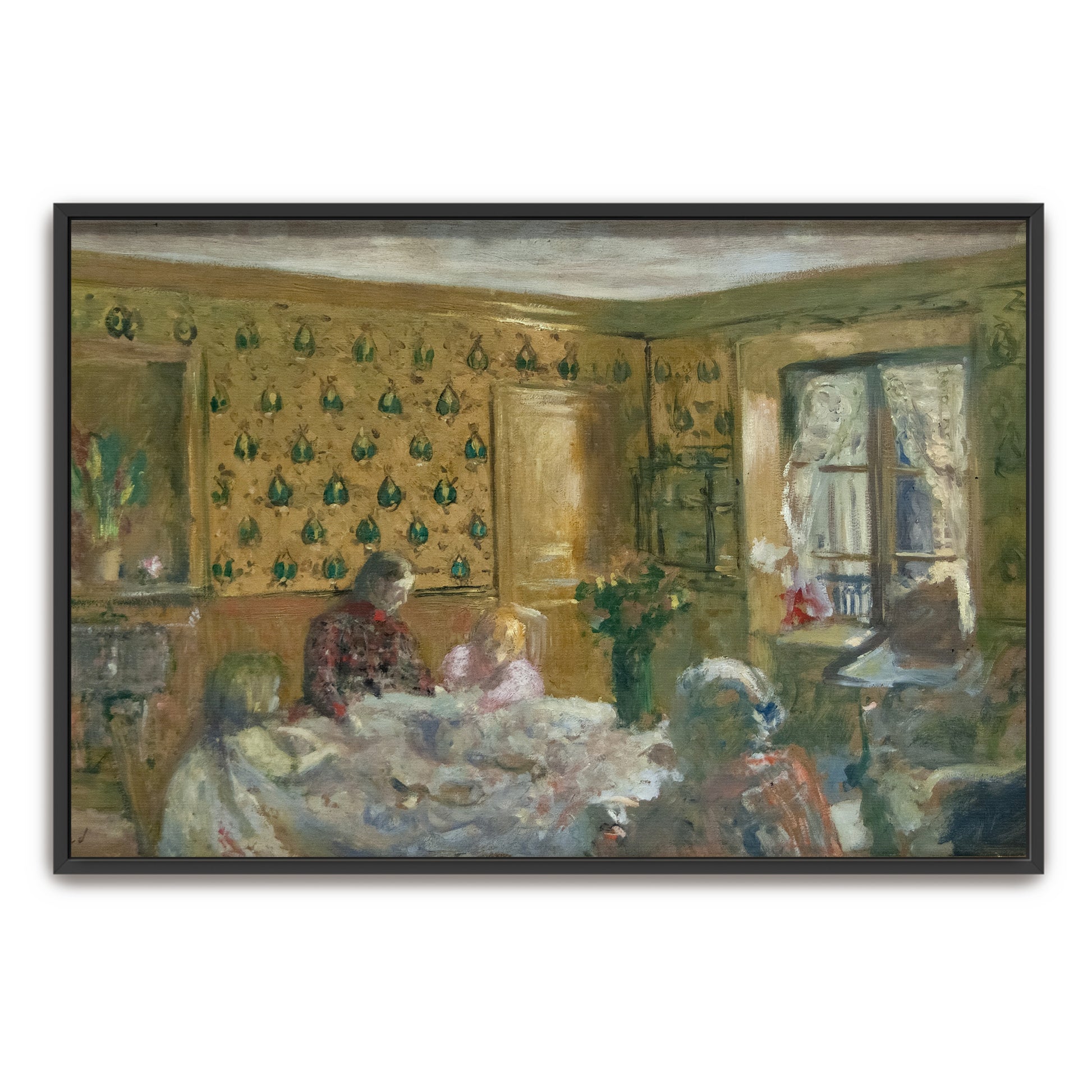 Two Figures Seated At Table In Interior By Édouard Vuillard