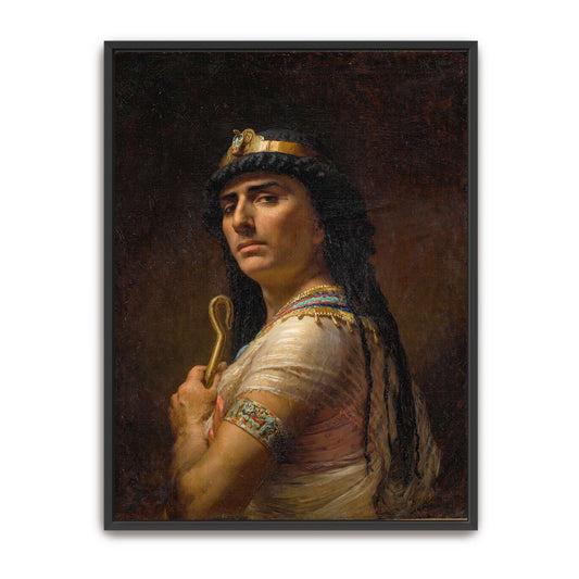 Egyptian Priestess holding a staff by Frederick Arthur Bridgman