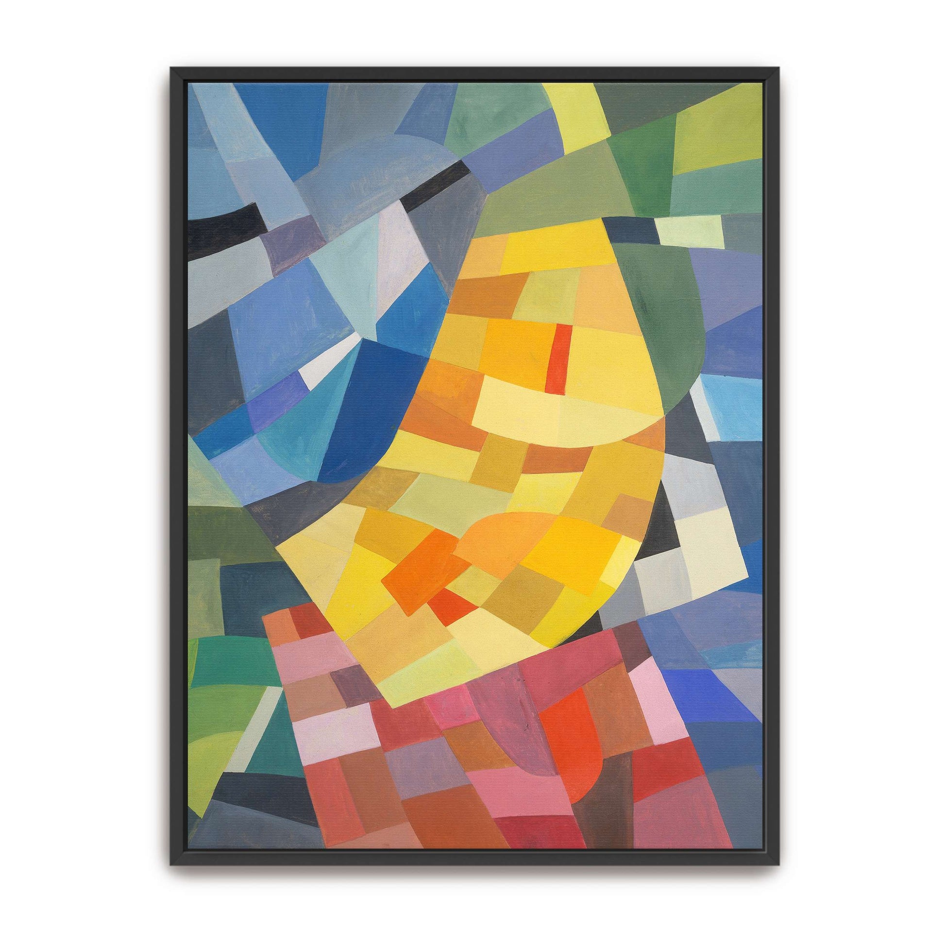 Abstract geometric painting with yellow and red by Otto Freundlich
