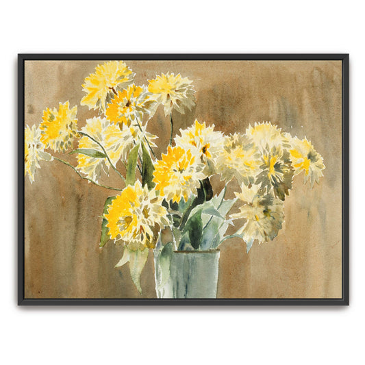 Yellow flowers in vase by Hannah Borger Overbeck