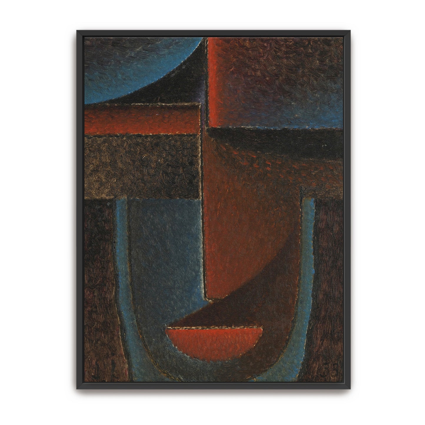 Geometric Abstract Composition With Blue And Red By Alexej Von Jawlensky