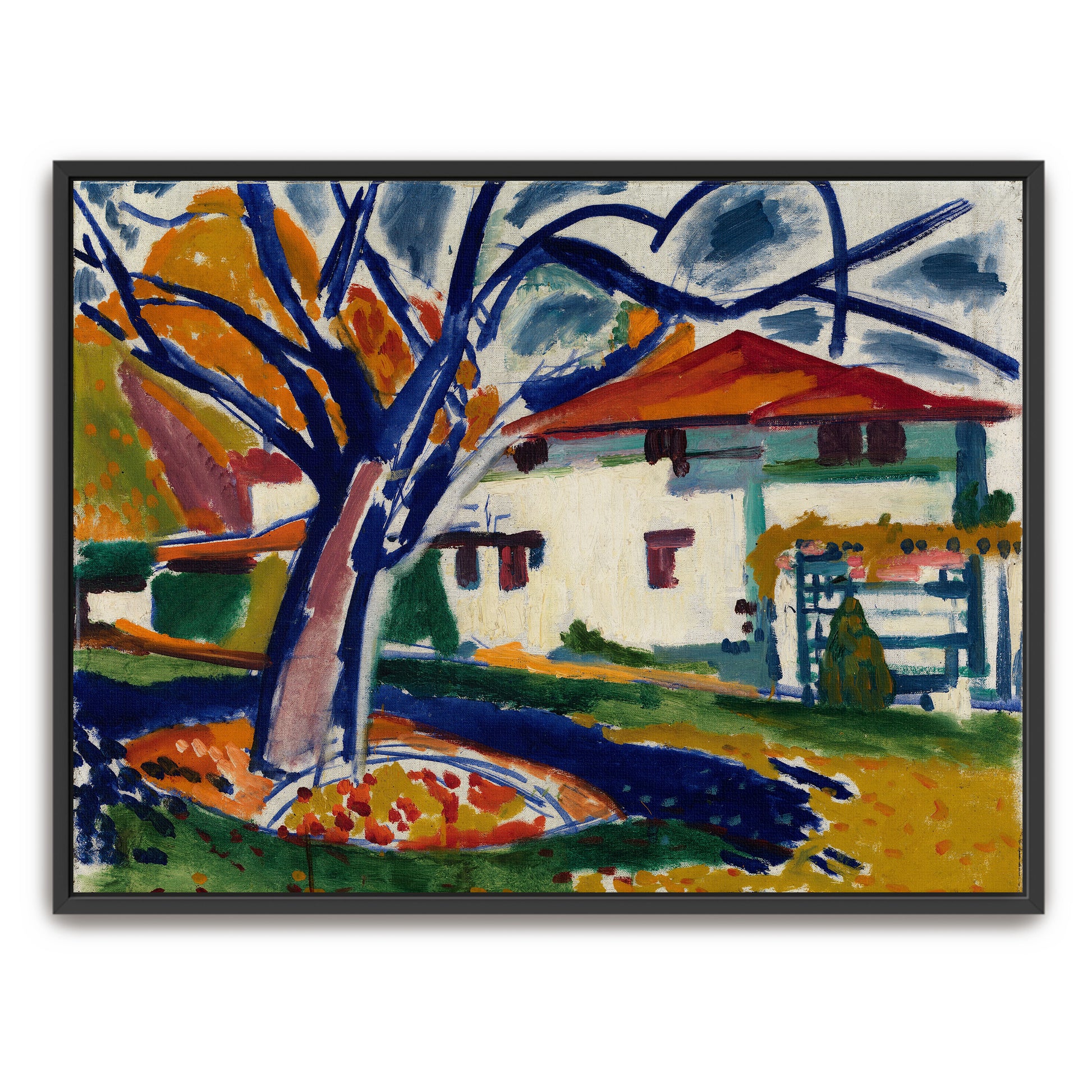 House With Tree And Blue Sky By Henry Lyman Saÿen