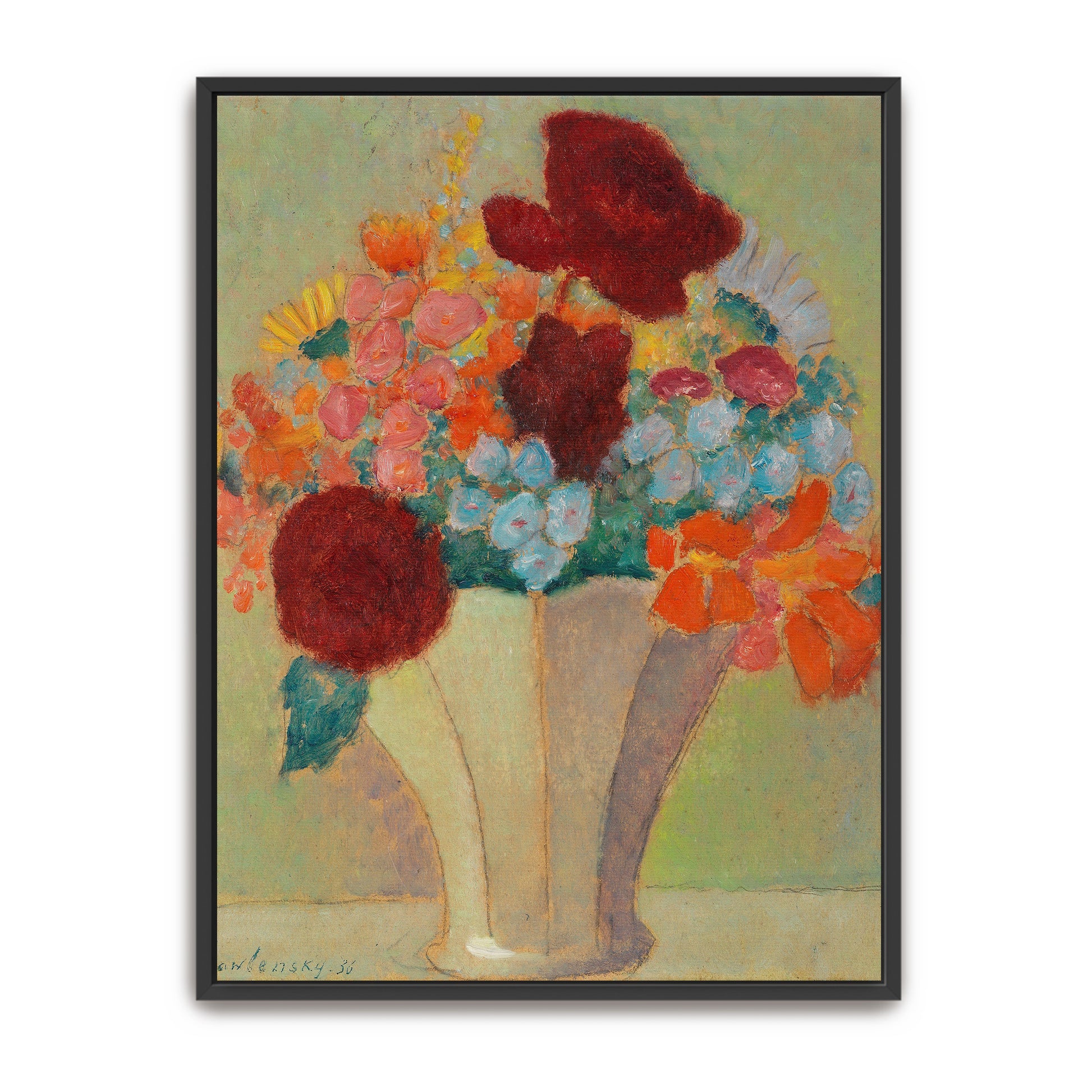 Colorful Bouquet In Vase, Expressionist Style By Alexej Von Jawlensky