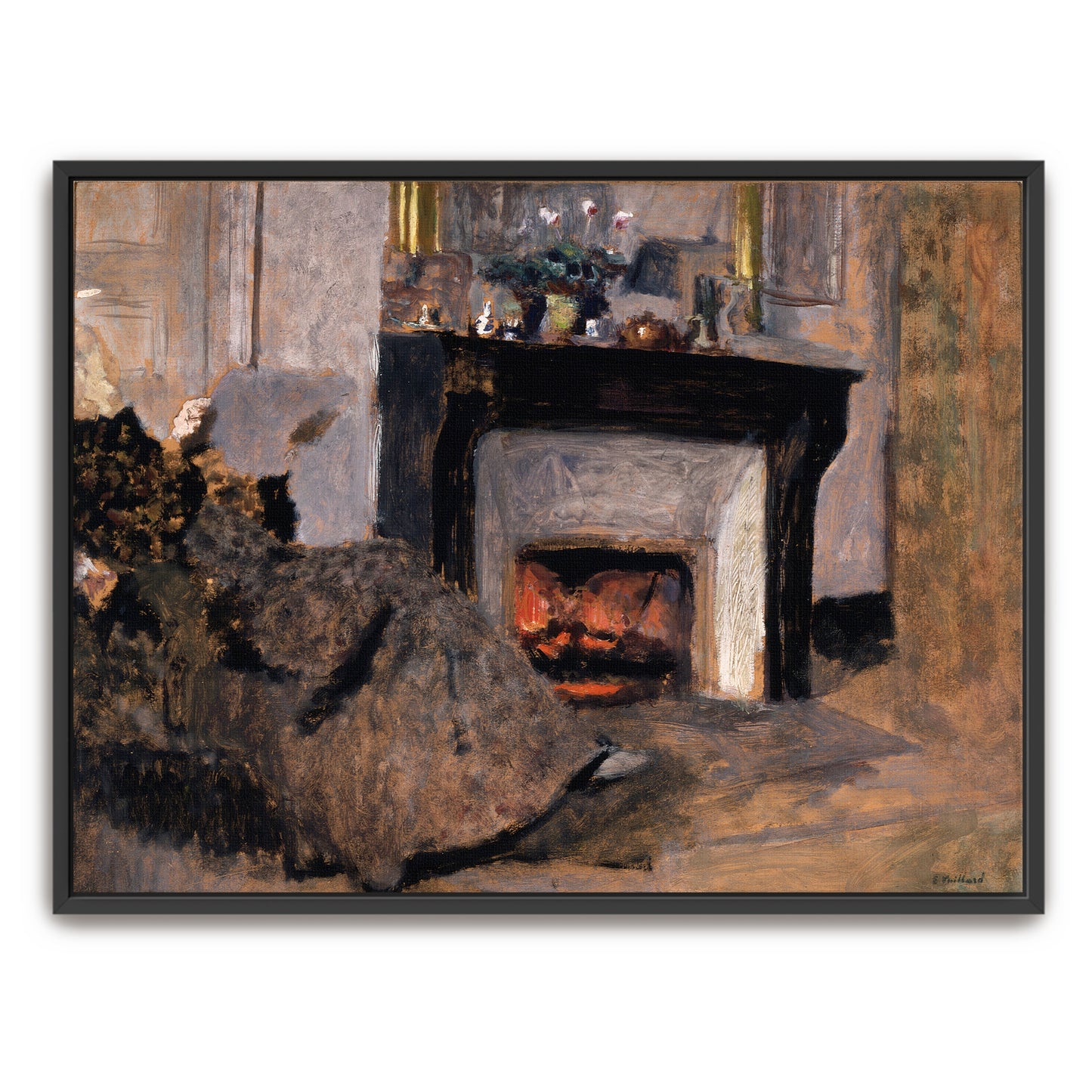 Woman In A Dark Dress By A Fireplace By Édouard Vuillard