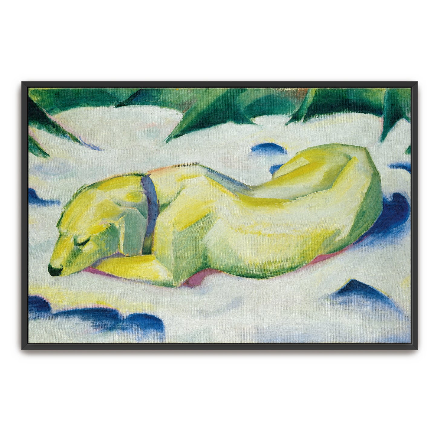 Sleeping Dog In Snowy Landscape By Franz Marc