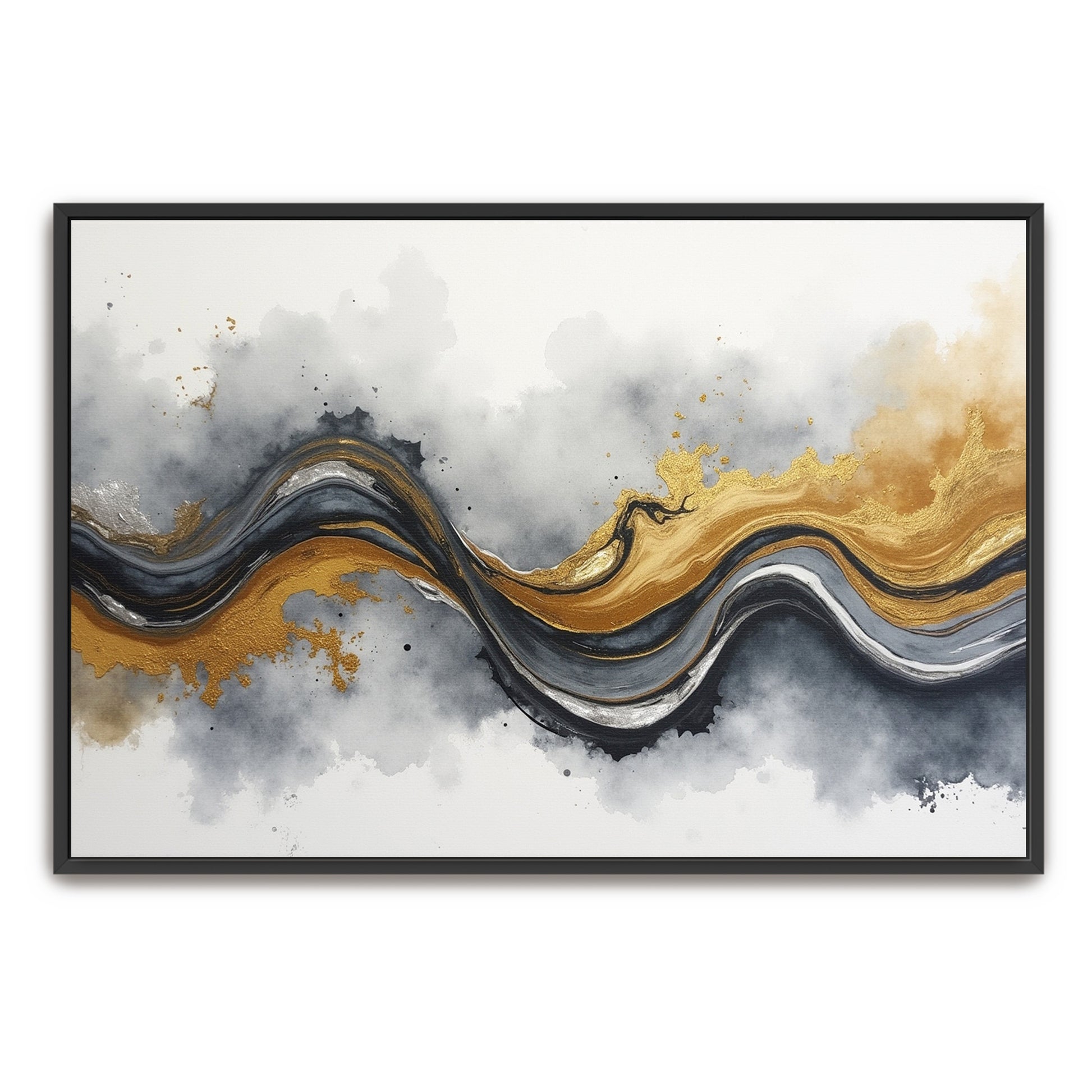 Abstract Gold And Grey Watercolor Painting By Yara Rabibzad