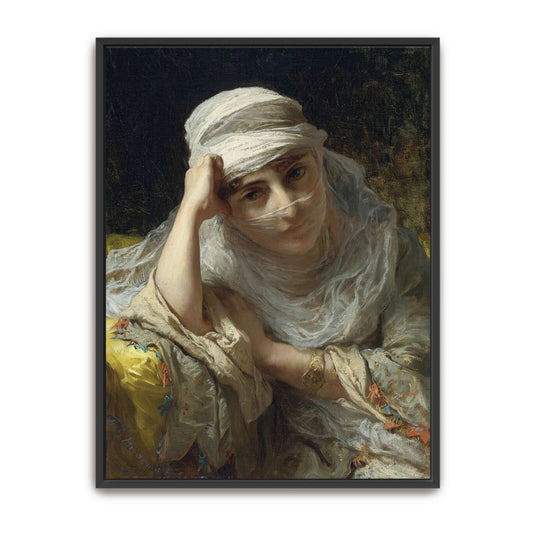 Woman in a white veil, seated by Frederick Arthur Bridgman