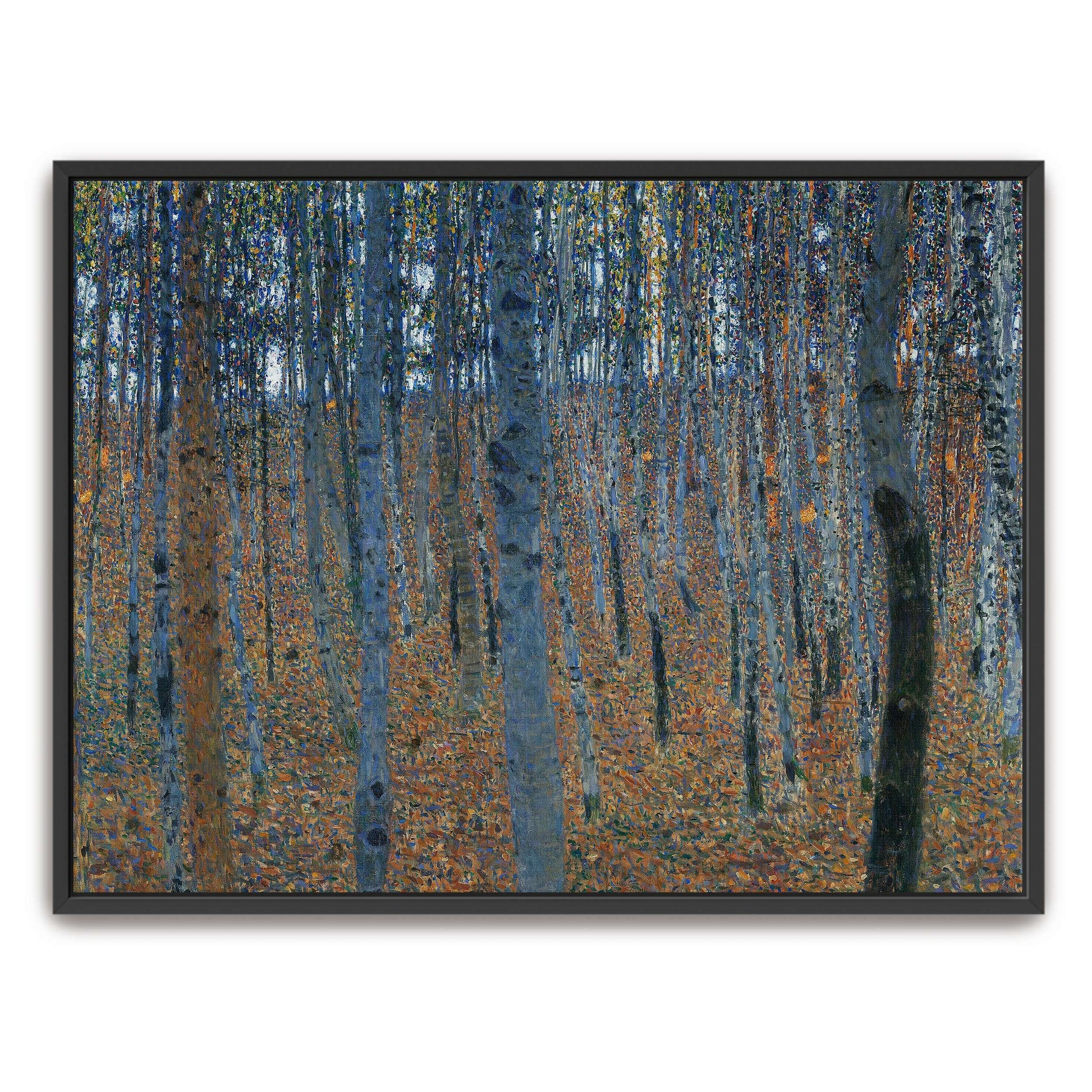 Forest scene with tall trees by Gustav Klimt