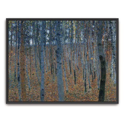 Forest scene with tall trees by Gustav Klimt