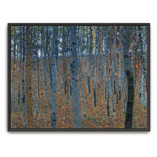 Forest scene with tall trees by Gustav Klimt