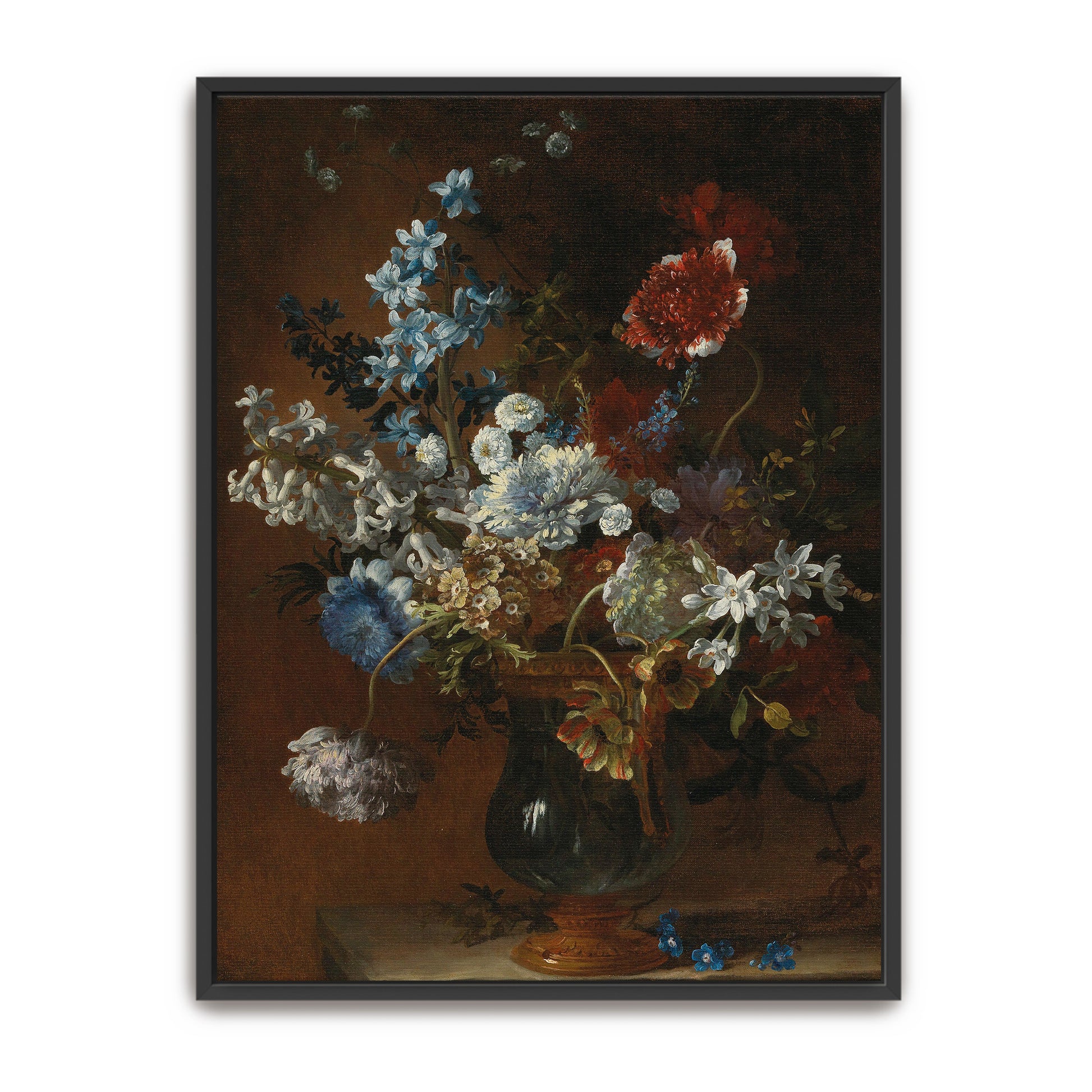 Flowers In A Vase With Blue And White Blooms By Jean-Baptiste Monnoyer