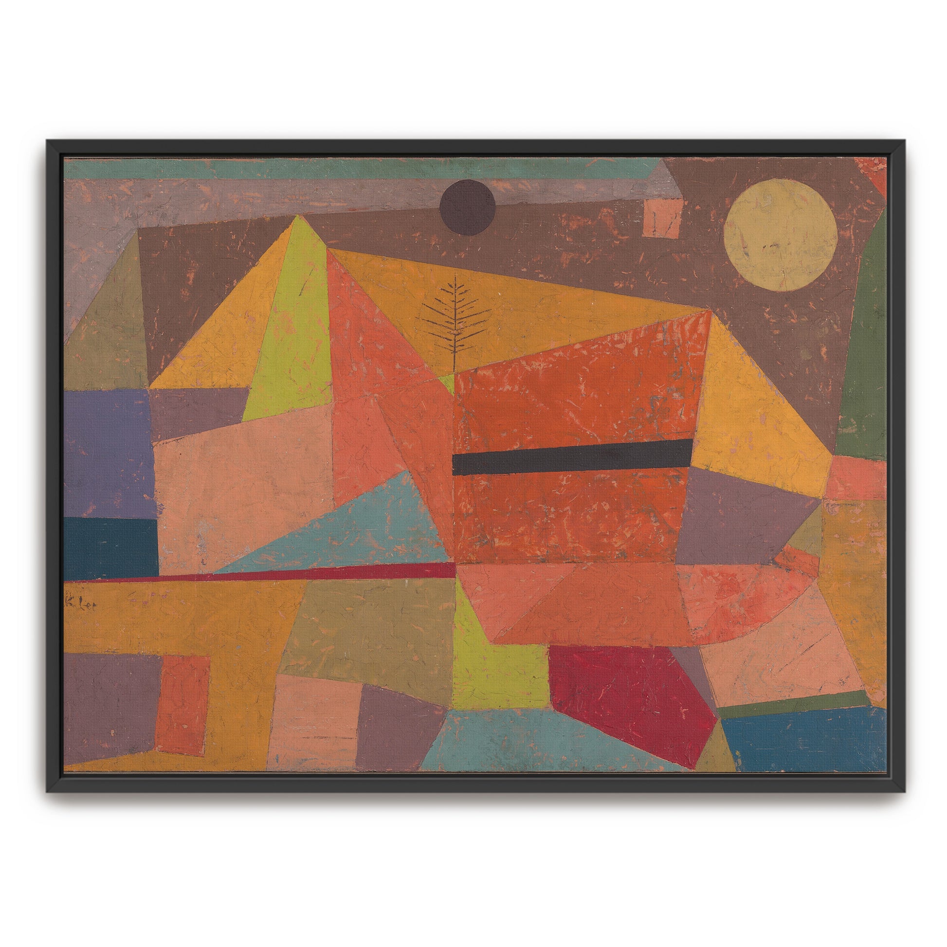 Geometric Abstract Landscape With Sun And Tree By Paul Klee