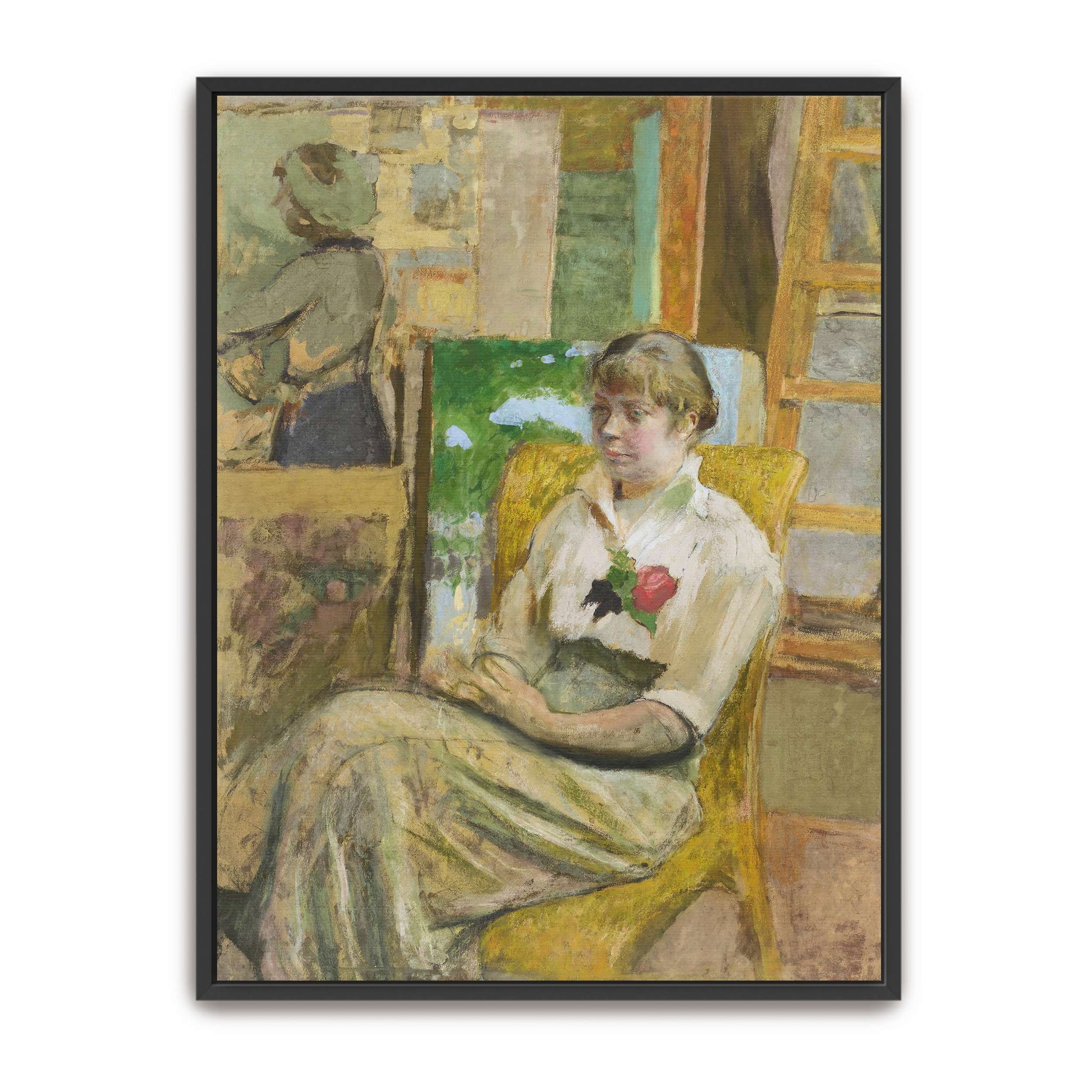 Woman in a chair with a rose by Édouard Vuillard