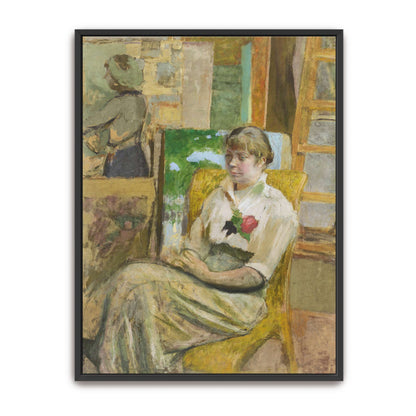 Woman in a chair with a rose by Édouard Vuillard