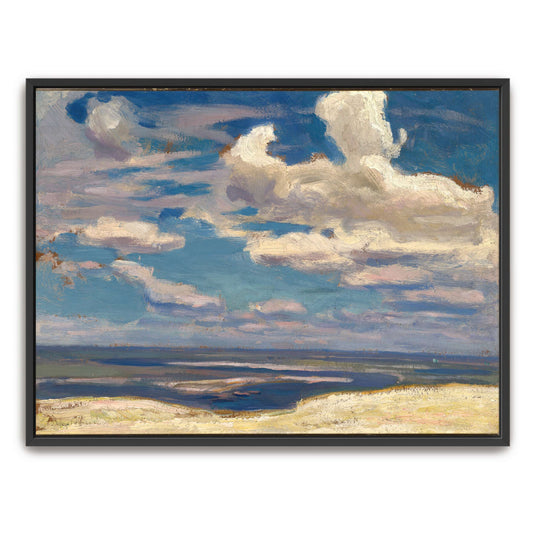 Clouds over a river landscape by Jan Stanislawski