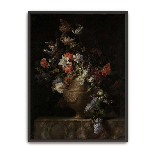 Flowers in a Vase on a Stone Ledge by Jean-Baptiste Monnoyer