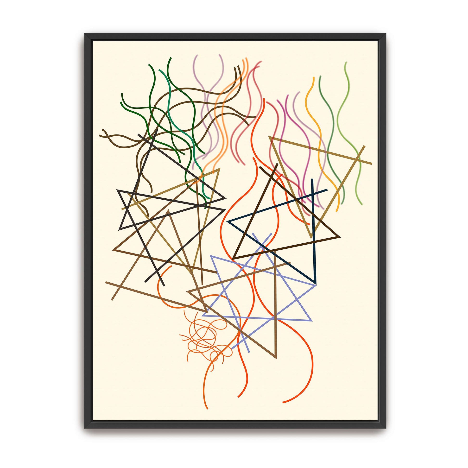 Abstract art with lines and triangles by Myriam Thyes