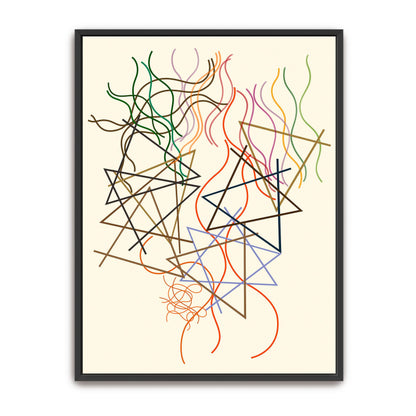 Abstract art with lines and triangles by Myriam Thyes