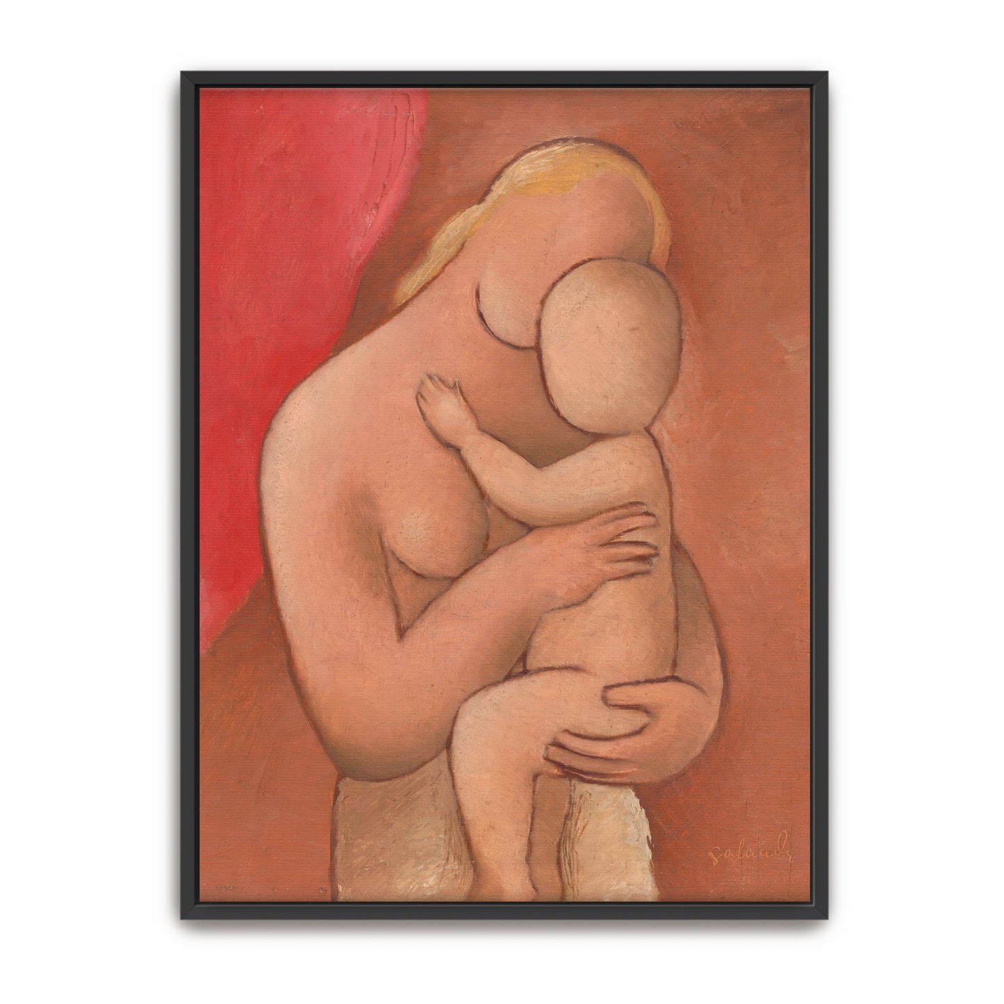 Mother And Child Embrace In Warm Hues By Mikuláš Galanda