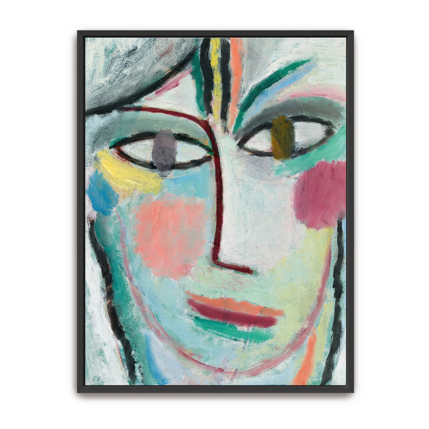 Expressionist Portrait Of A Woman With Bold Lines And Colors By Alexej Von Jawlensky