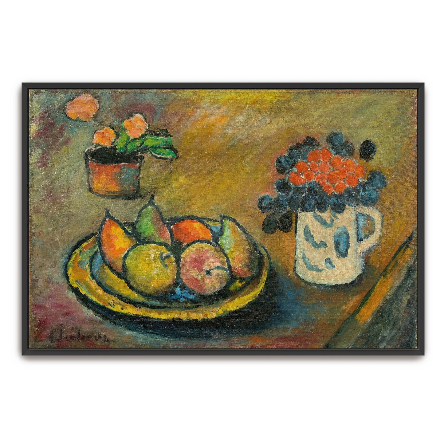 Still Life With Pears And Apples In A Bowl By Alexej Von Jawlensky