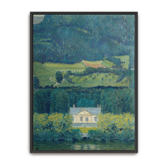 Country house by water, landscape by Koloman Moser