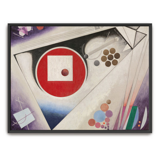 Abstract Geometric Composition With Red Circle And White Square By Rudolf Bauer