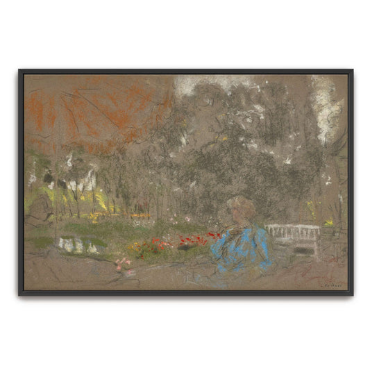Woman sitting in a garden by Édouard Vuillard